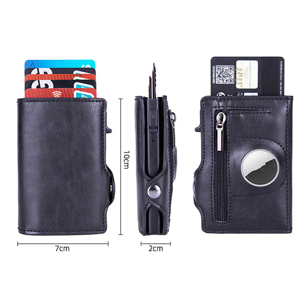 Billetera Y Tarjetero Cuero - Compatible Con Airtag Rfid 5