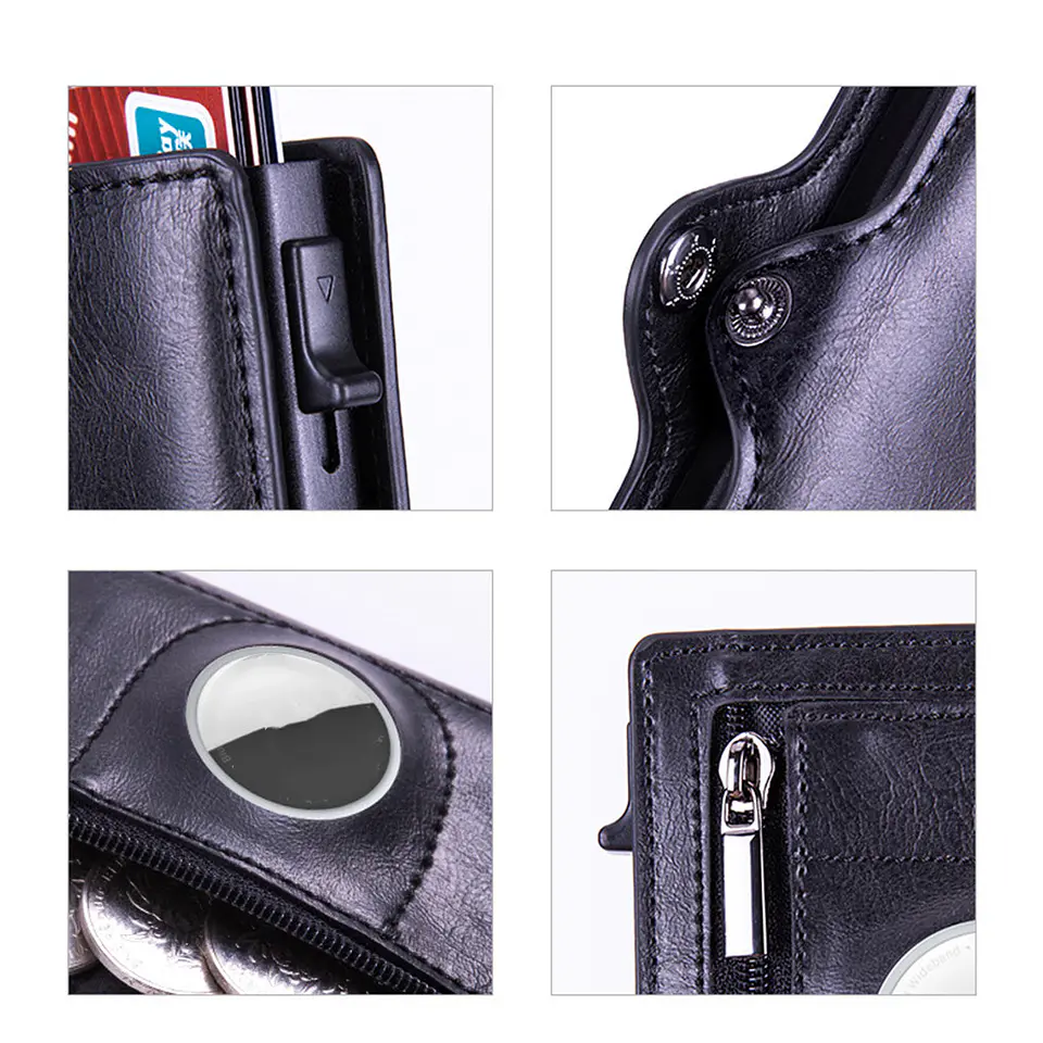Billetera Y Tarjetero Cuero - Compatible Con Airtag Rfid 2