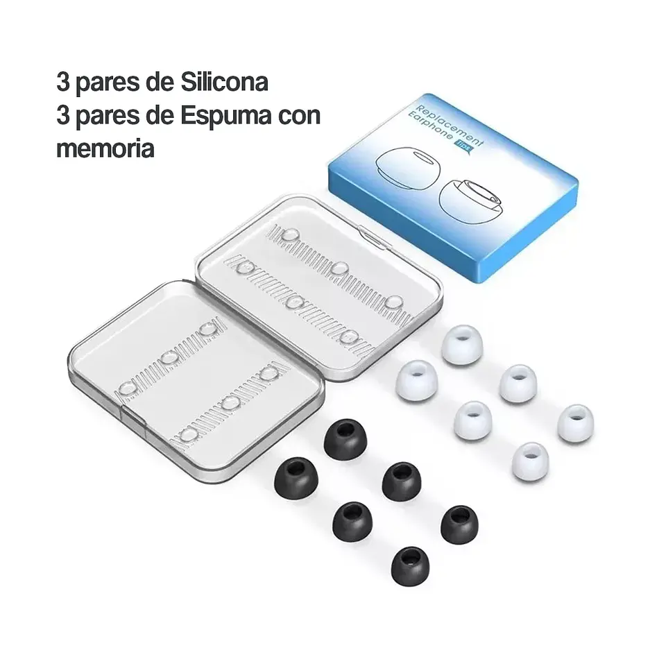 6 Pares Almohadillas Memory Foam / Silicona Para AirPods Pro 2