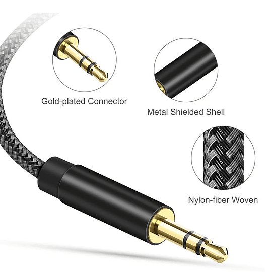 Cable De Audio Auxiliar 3.5mm 2metros Trenzado Reforzado