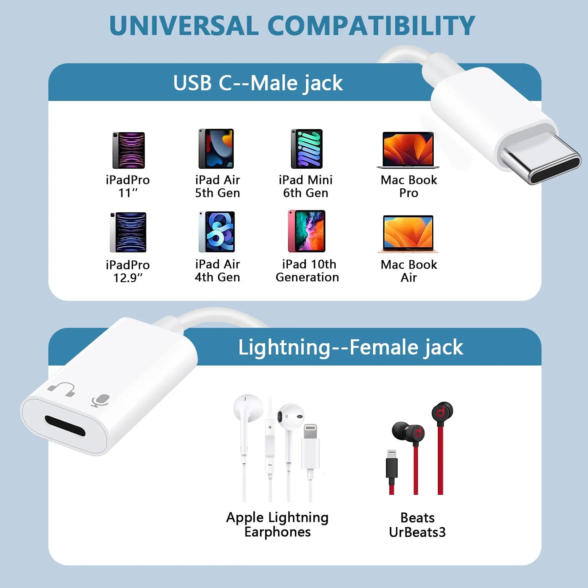 Adaptador Usb C Audifonos Para Macbook iPad iPhone 2