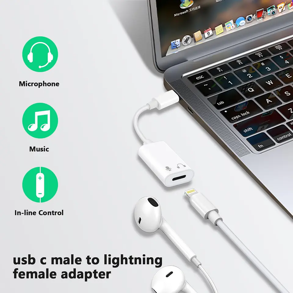 Adaptador Usb C Audifonos Para Macbook iPad iPhone 3