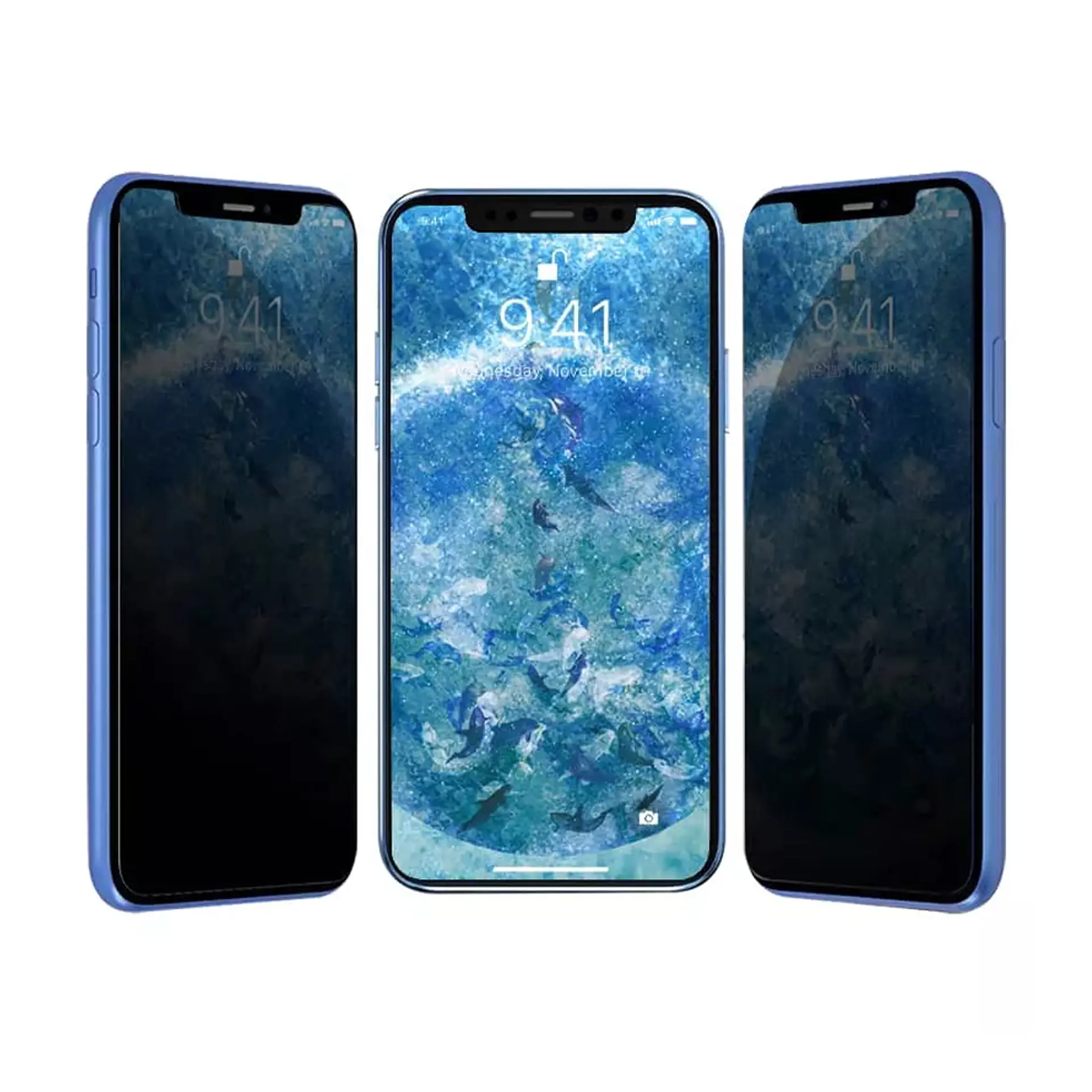 Lamina Anti Espia Para iPhone 11 13 14 15 Vidrio Templado 3