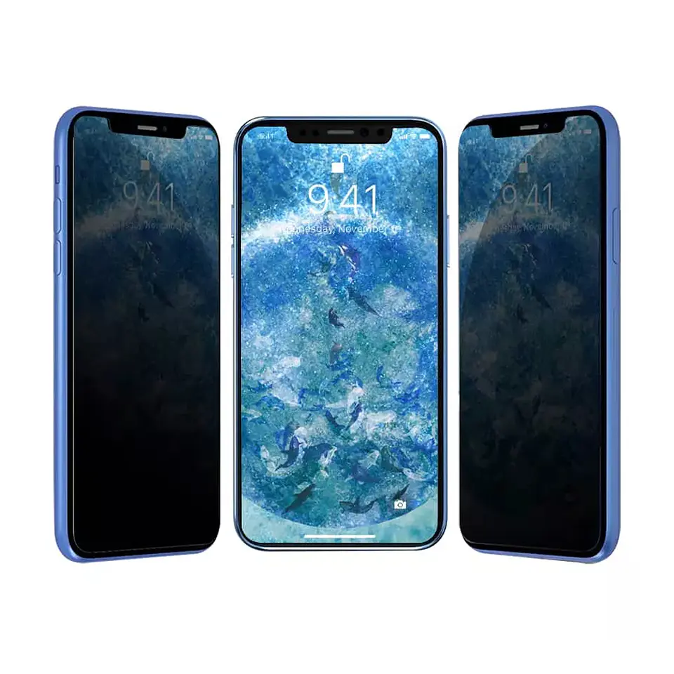 Lamina Anti Espia Para iPhone 11 13 14 15 Vidrio Templado 3