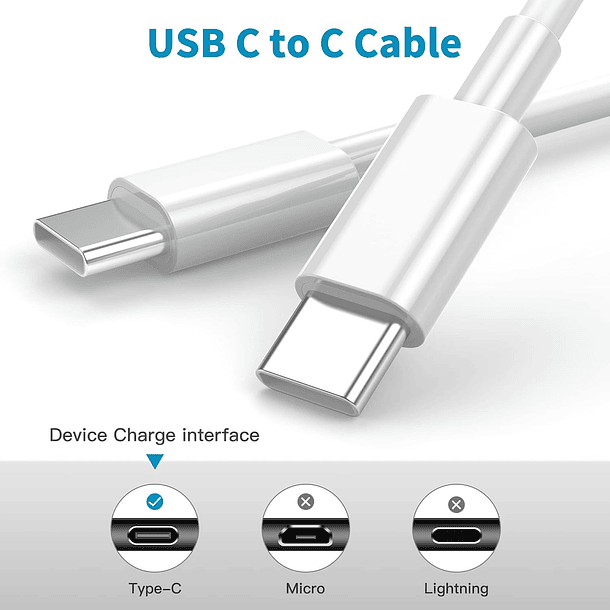 Cable Tipo C A Tipo C Para iPad Air / Pro / iPhone 15 2