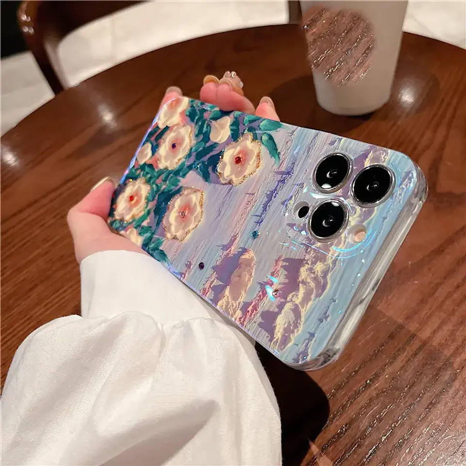 Carcasa para iPhone con Flores 3D 4