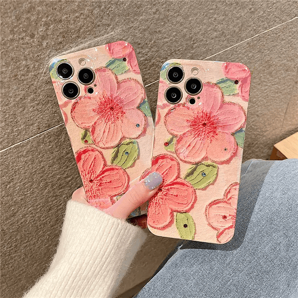 Carcasa para iPhone con Flores 3D 5