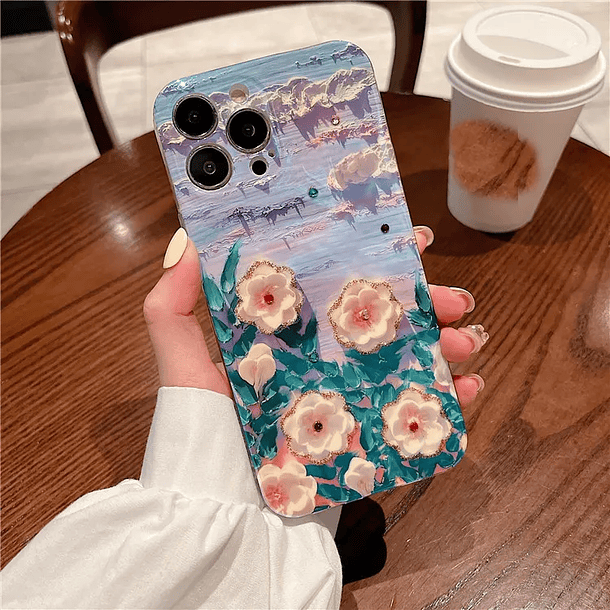 Carcasa para iPhone con Flores 3D 8