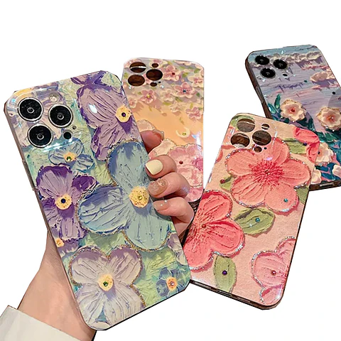 Carcasa para iPhone con Flores 3D