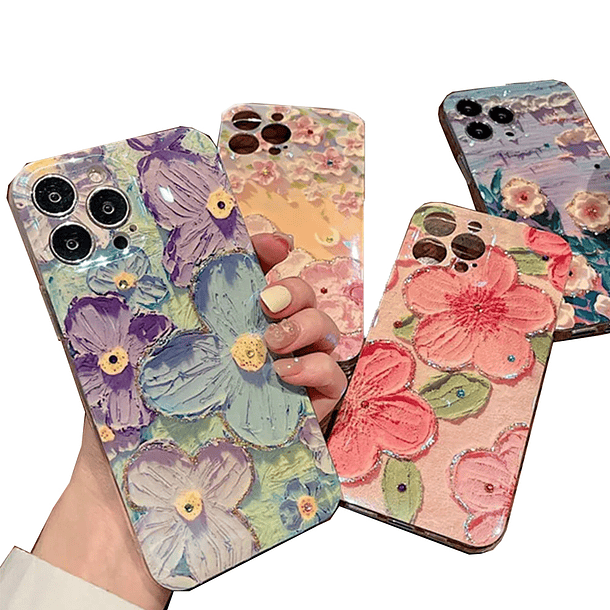 Carcasa para iPhone con Flores 3D 1