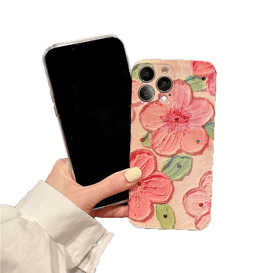 Carcasa para iPhone con Flores 3D