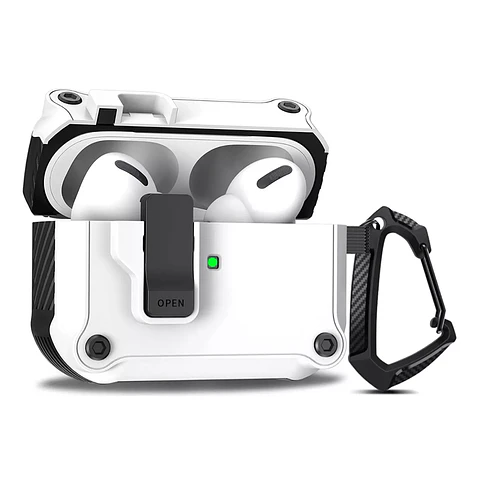 Carcasa Funda Para AirPods 1 y 2 / Pro / 3 / 4 Con Seguro Antigolpes 