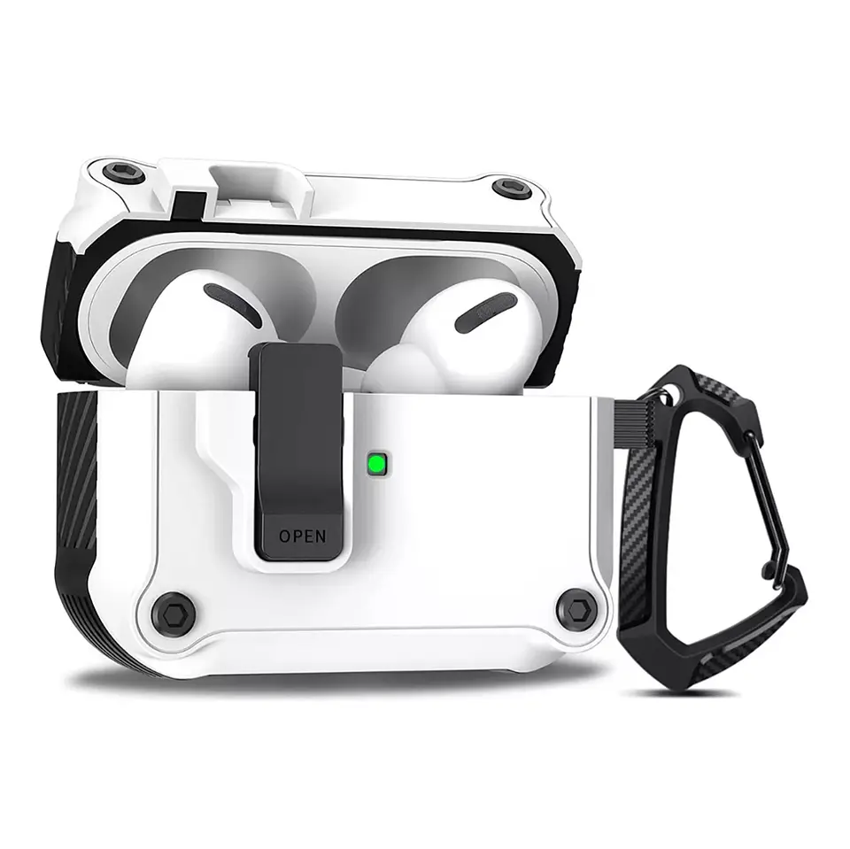 Carcasa Funda Para AirPods 1 y 2 / Pro / 3 / 4 Con Seguro Antigolpes  1