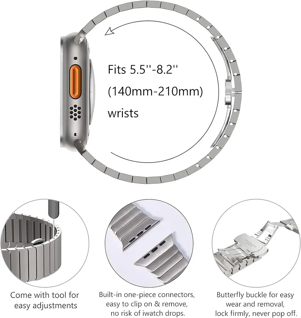 Correa Metalica Para Apple Watch Titanio 5