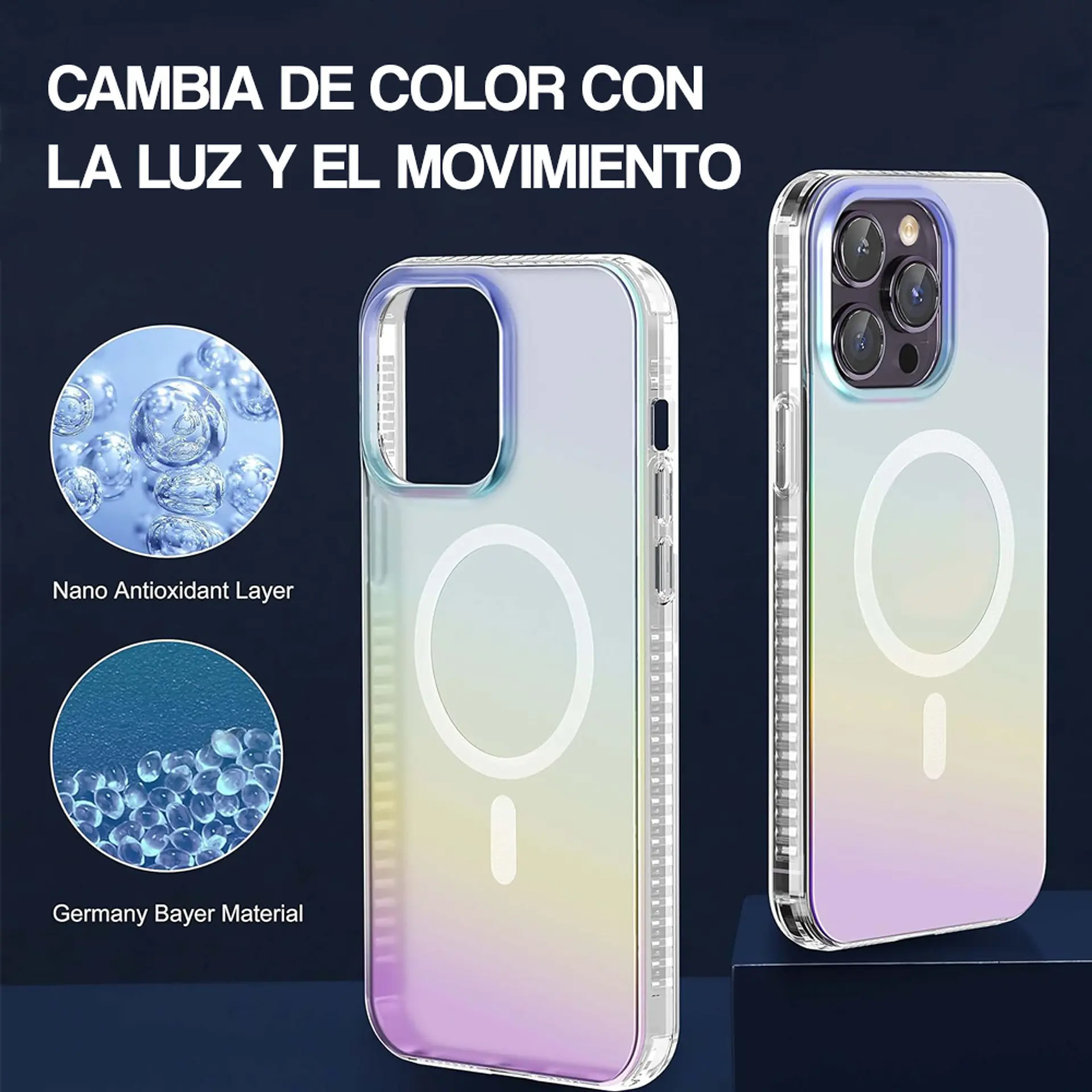 Carcasa Magnetica Para iPhone Multicolor Compatible Magsafe 5