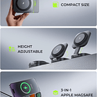 Cargador 3 en 1 Aluminio Magsafe para iPhone / Airpods / Apple Watch 3