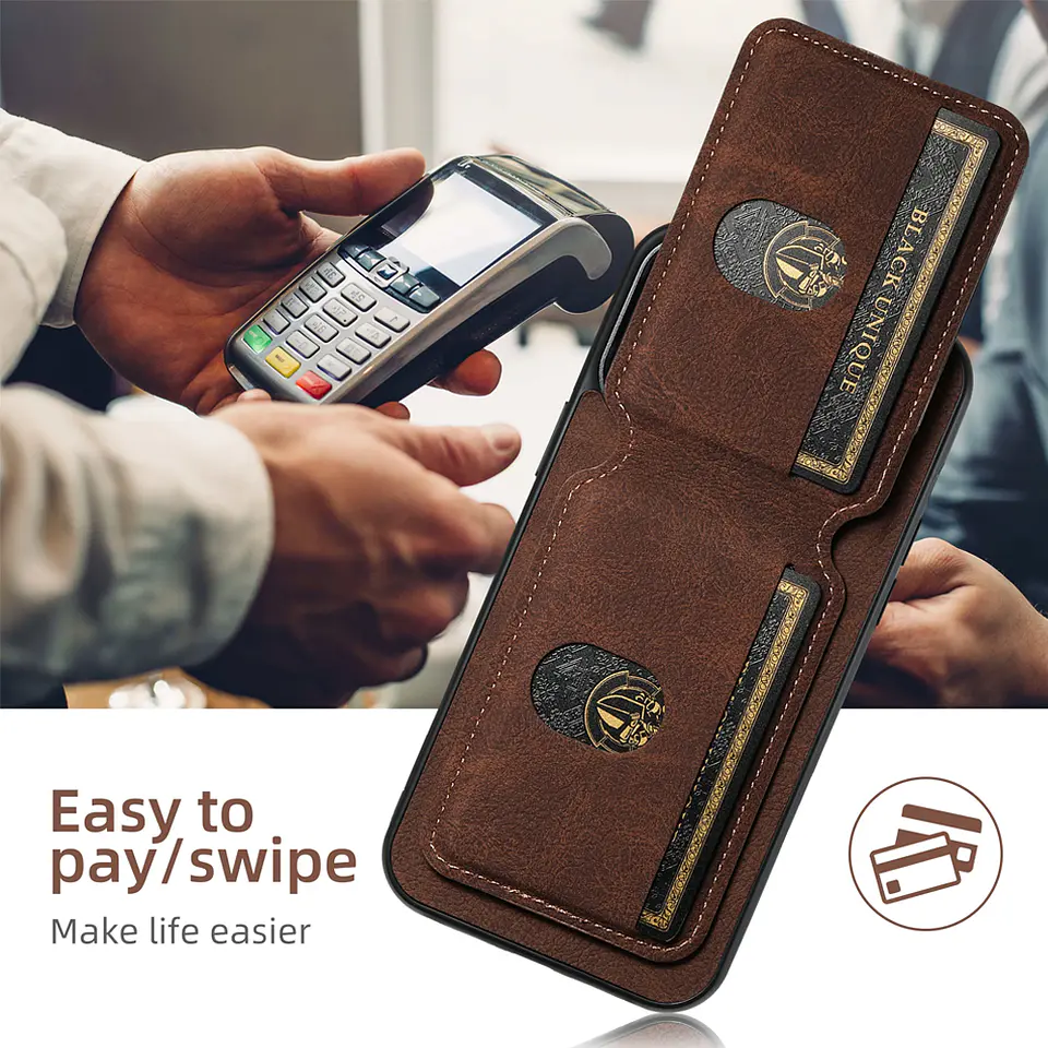 Carcasa Cuero Para iPhone Más Billetera 4