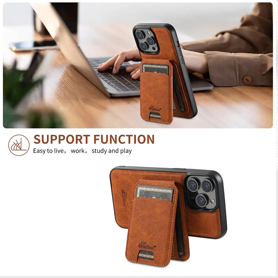 Carcasa Cuero Para iPhone Más Billetera 6
