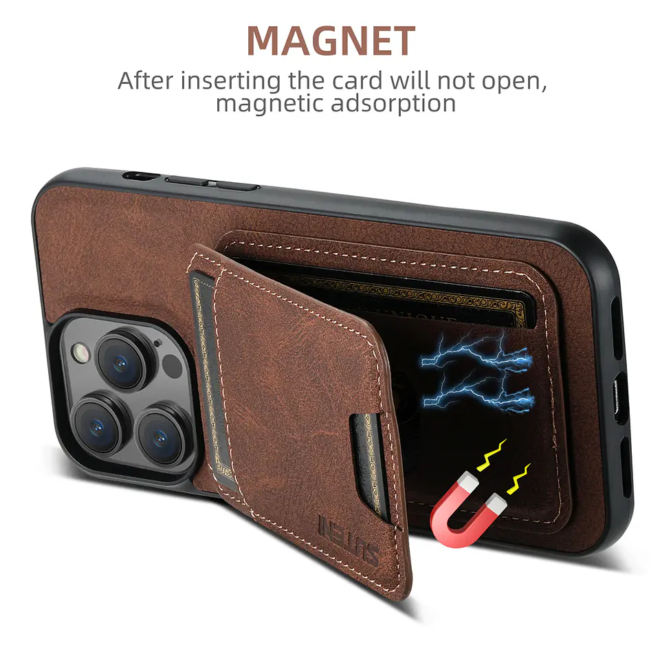 Carcasa Cuero Para iPhone Más Billetera 7
