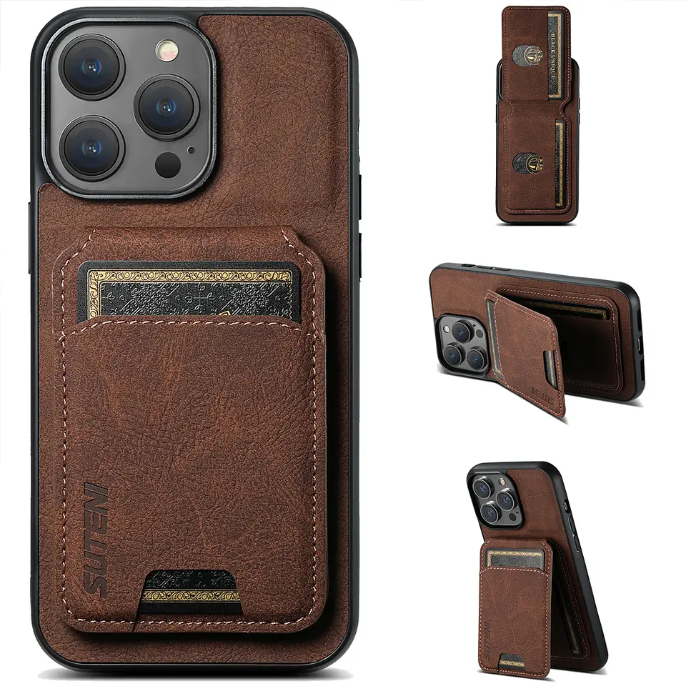 Carcasa Cuero Para iPhone Más Billetera 2