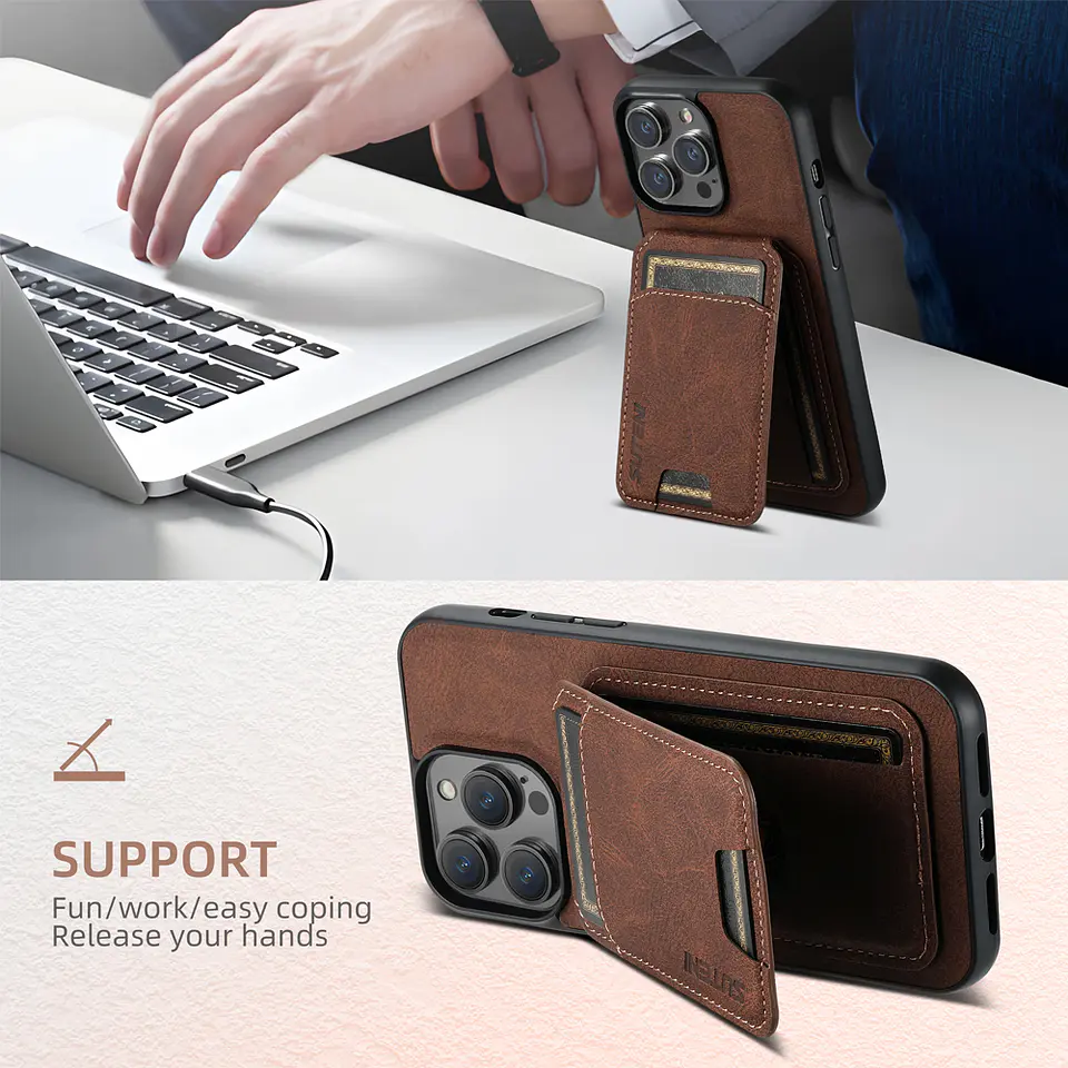 Carcasa Cuero Para iPhone Más Billetera 8