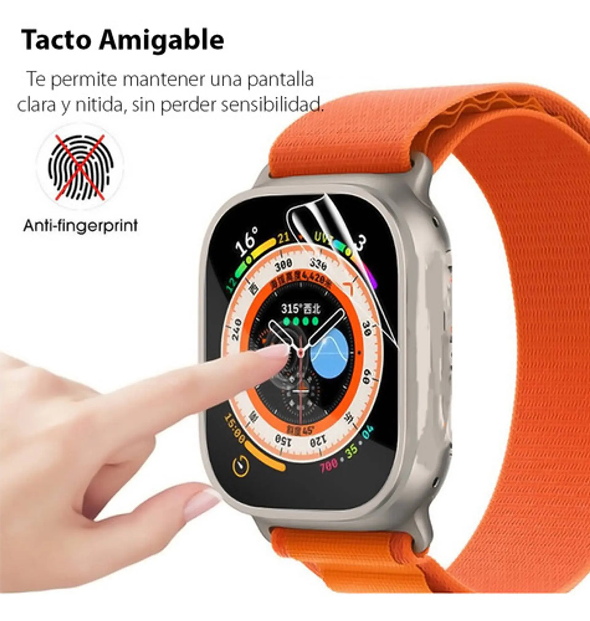 Lámina Mica Protectora Hidrogel Para Apple Watch Ultra 6un 3