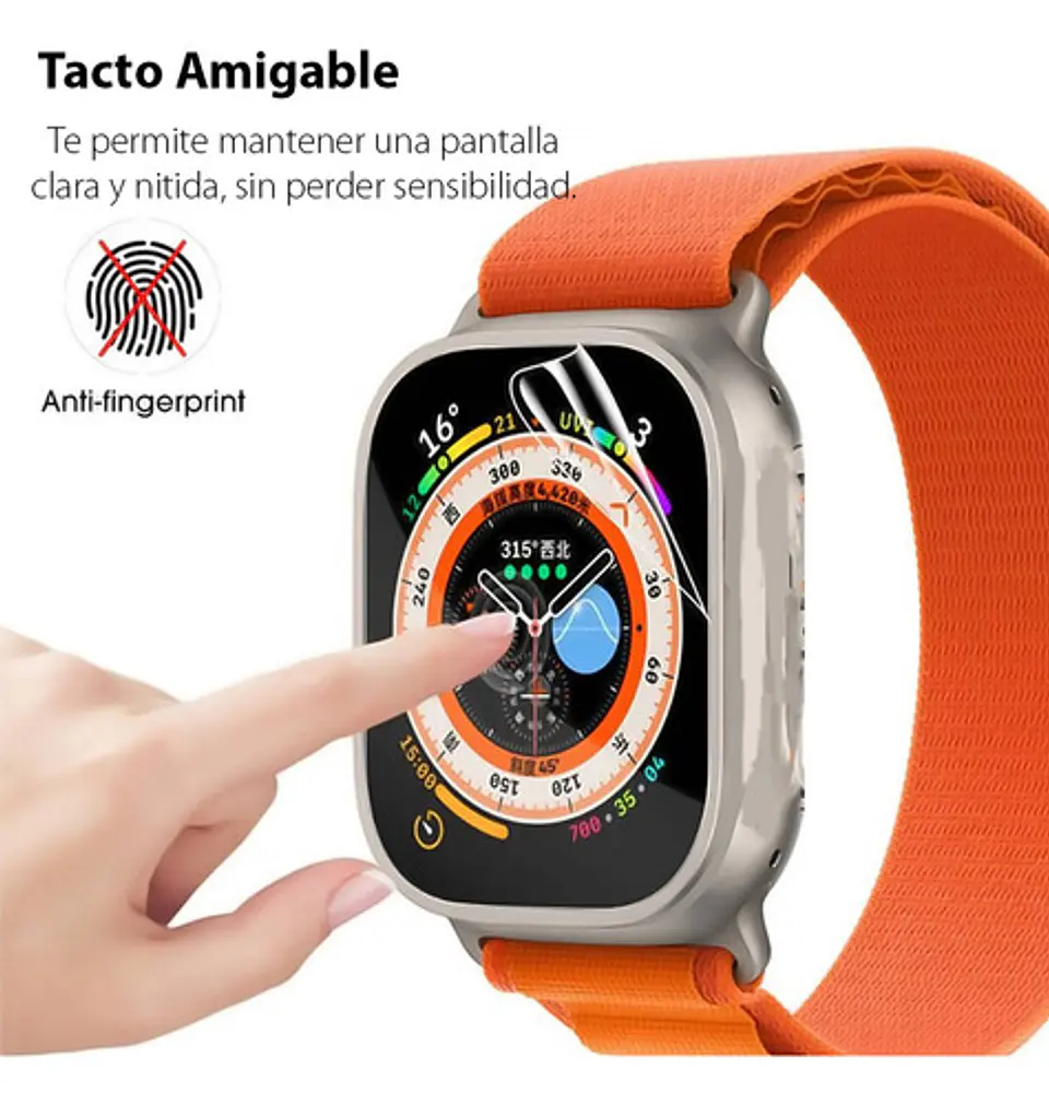 Lámina Mica Protectora Hidrogel Para Apple Watch Ultra 6un 3