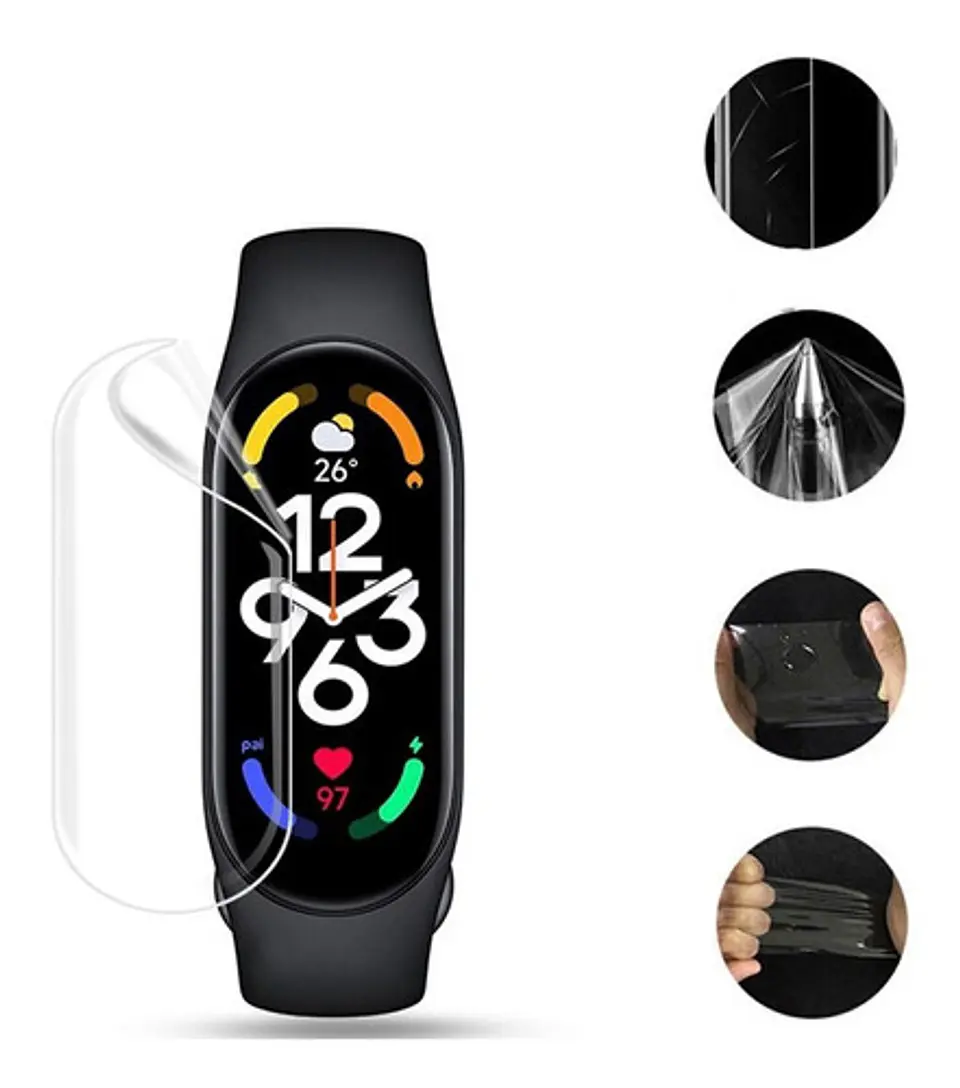 Pack Lamina Mica Hidrogel Para Xiaomi Mi Band 7 (4 Unidades) 1