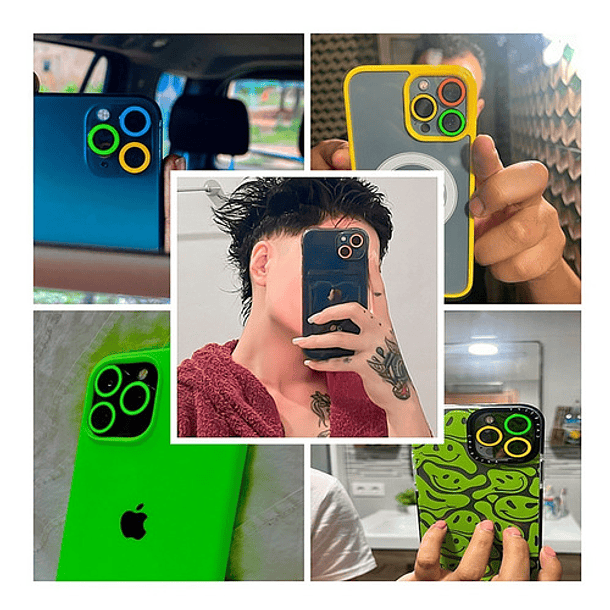 Vidrio Protector Camara Multi Color Para iPhone 11 12 13 14 15