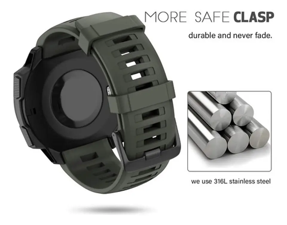 Correa Silicona Para Garmin Instinct Solar Sports Tide Etc 19