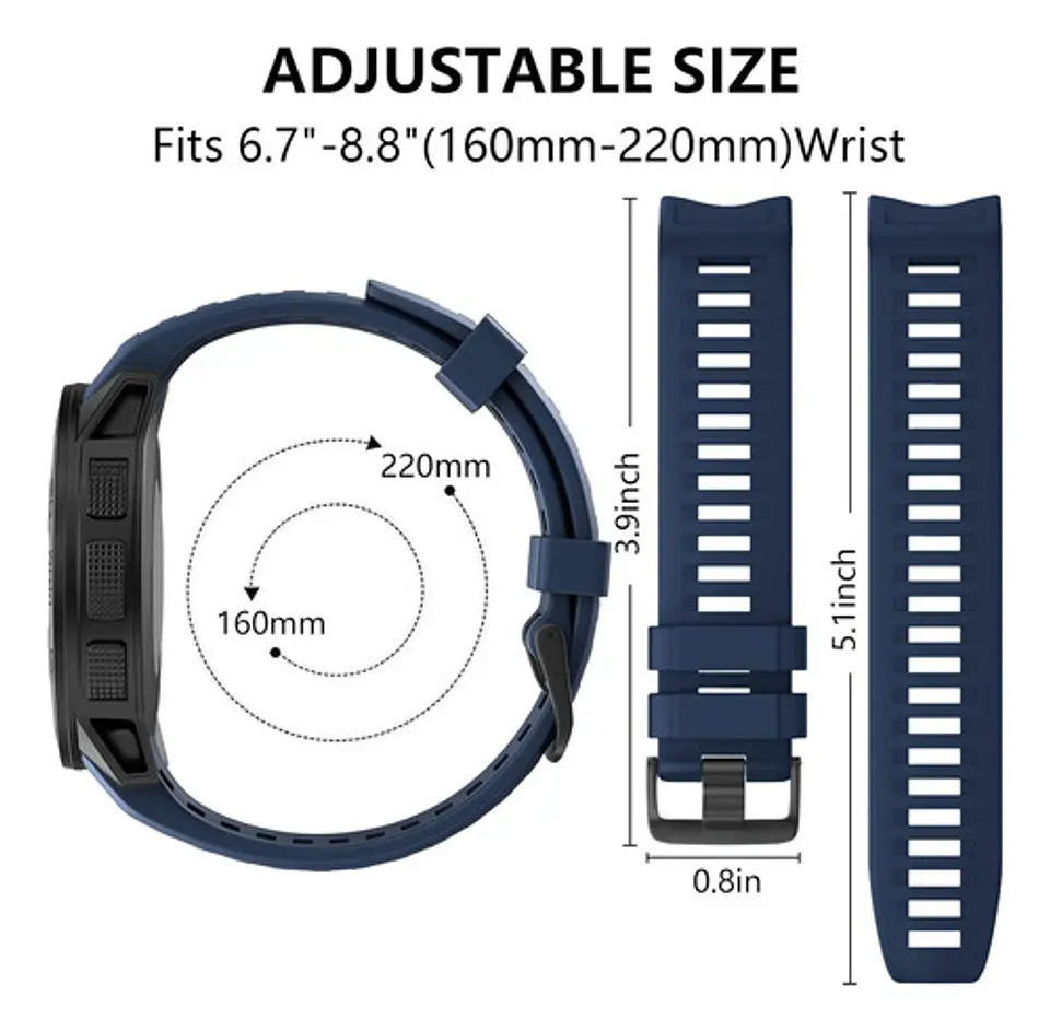 Correa Silicona Para Garmin Instinct Solar Sports Tide Etc 24