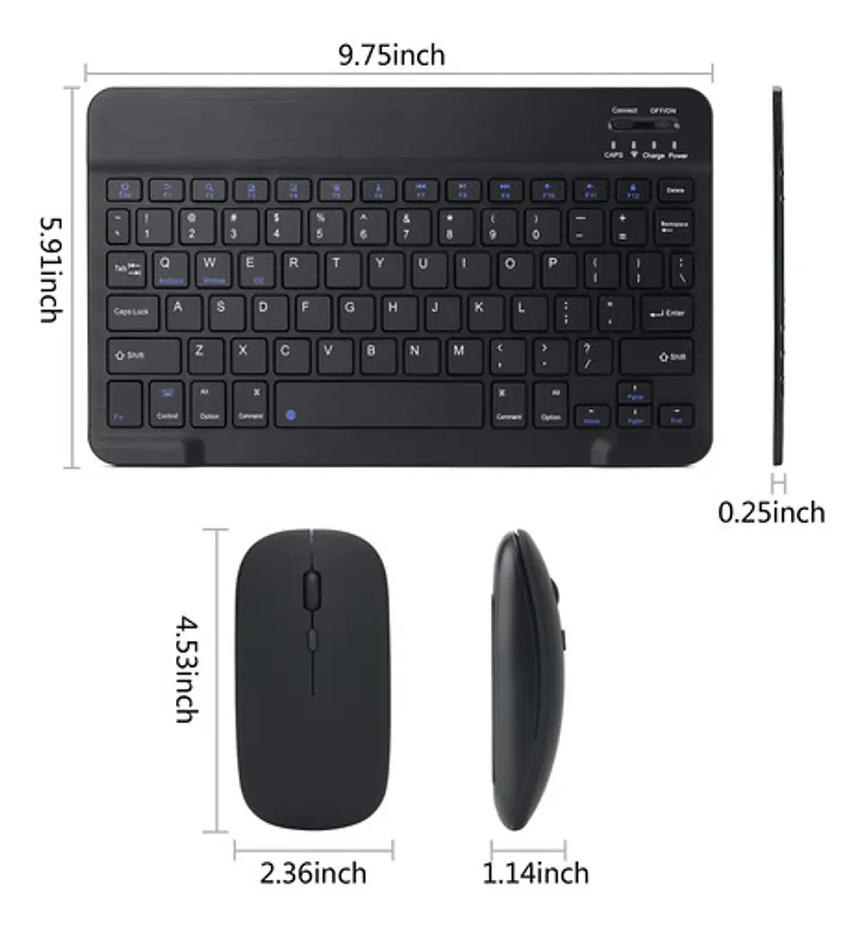 Teclado Bluetooth Mouse Para iPad Tablet Inalambrico 4