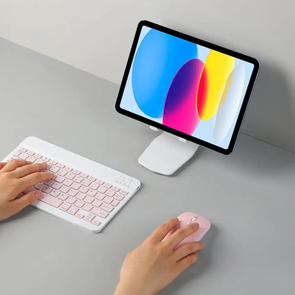 Teclado Bluetooth Mouse Para iPad Tablet Inalambrico 12