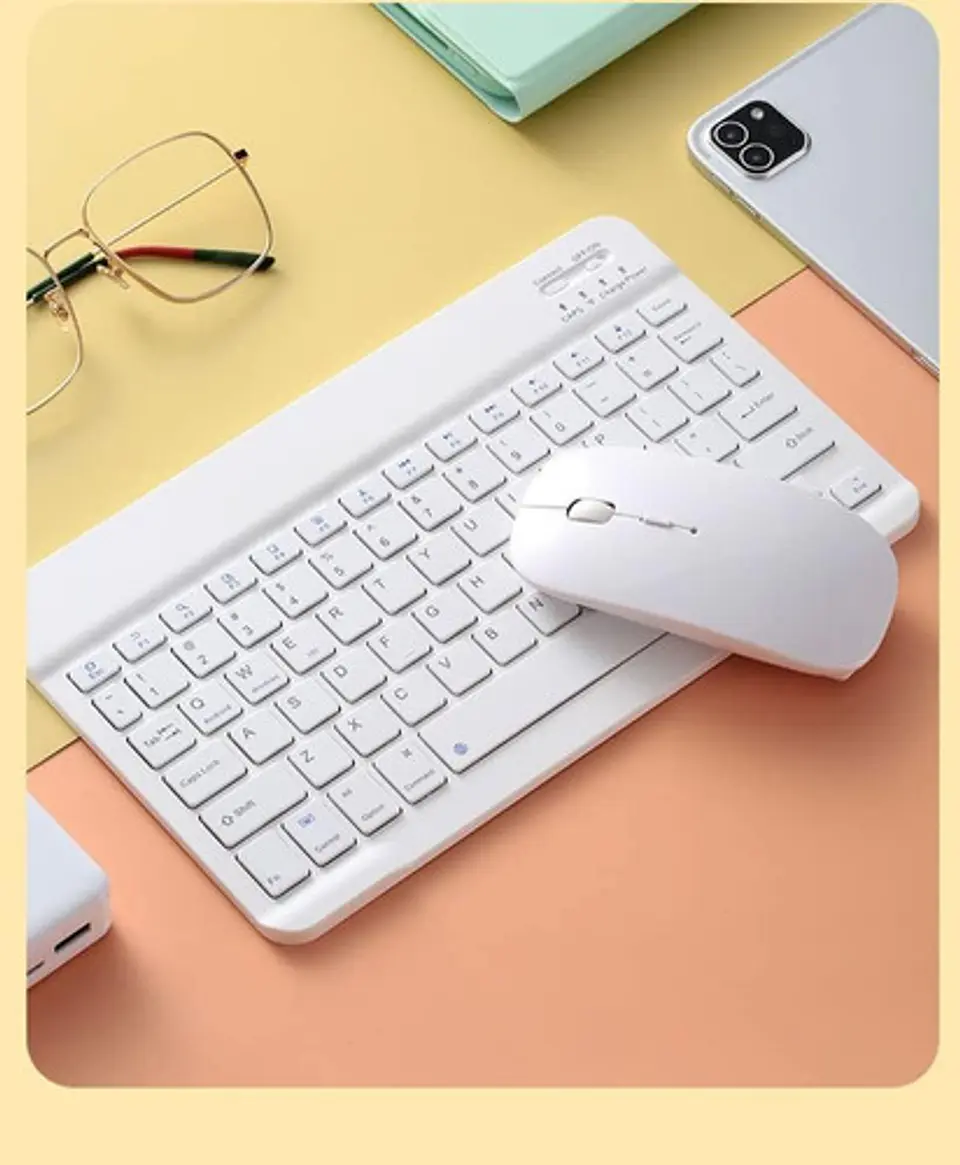 Teclado Bluetooth Mouse Para iPad Tablet Inalambrico 14
