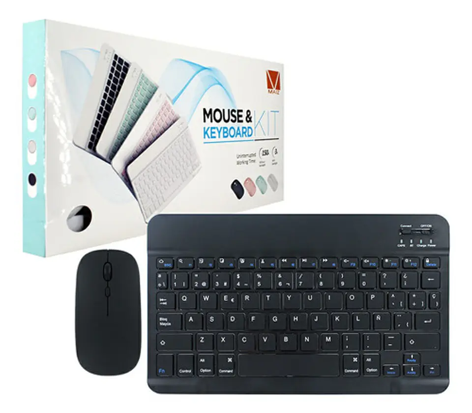 Teclado Bluetooth Mouse Para iPad Tablet Inalambrico 16