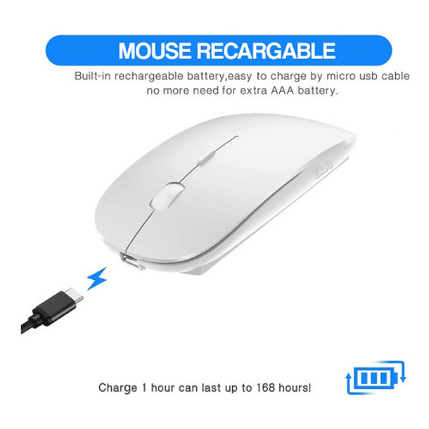 Mouse Inalambrico Bluetooth Recargable Para iPad Tablet  11