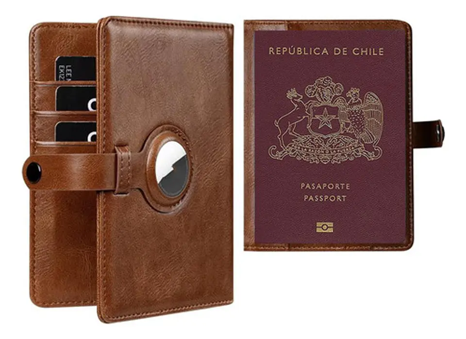 Porta Pasaporte Para Airtag Funda Protectora Viaje Con Rfid 1