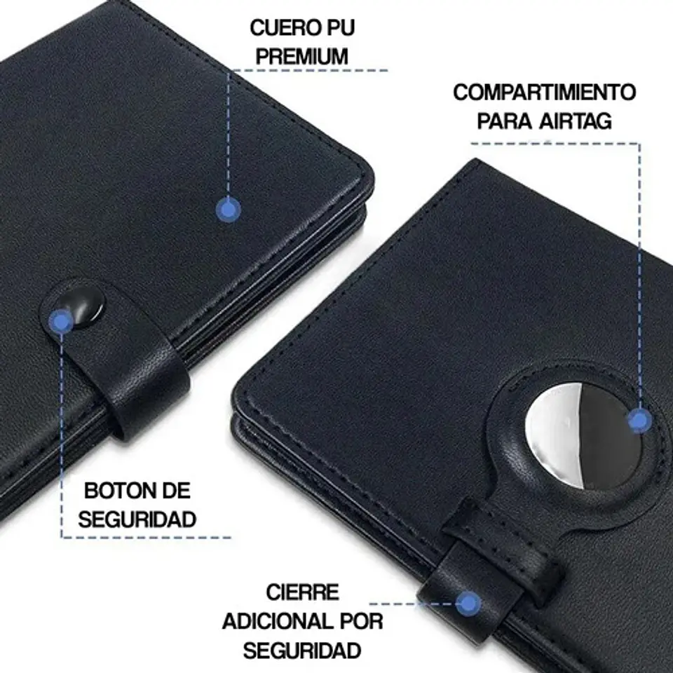 Porta Pasaporte Para Airtag Funda Protectora Viaje Con Rfid 2