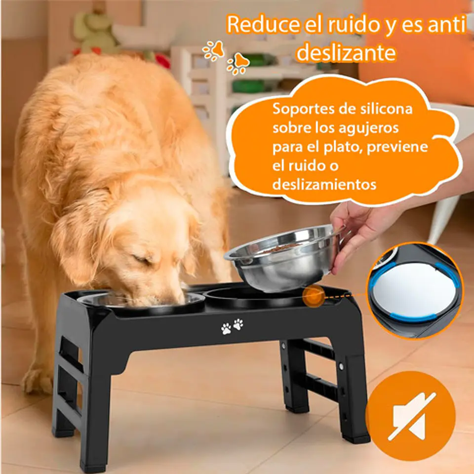 Comedero Bebedero Para Perro Gato Aluminio Anti Deslizante 3