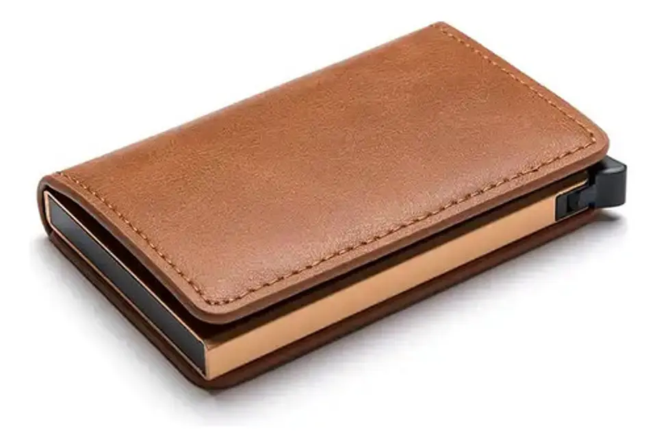 Billetera De Cuero Tarjetero Bloqueo Rfid 3