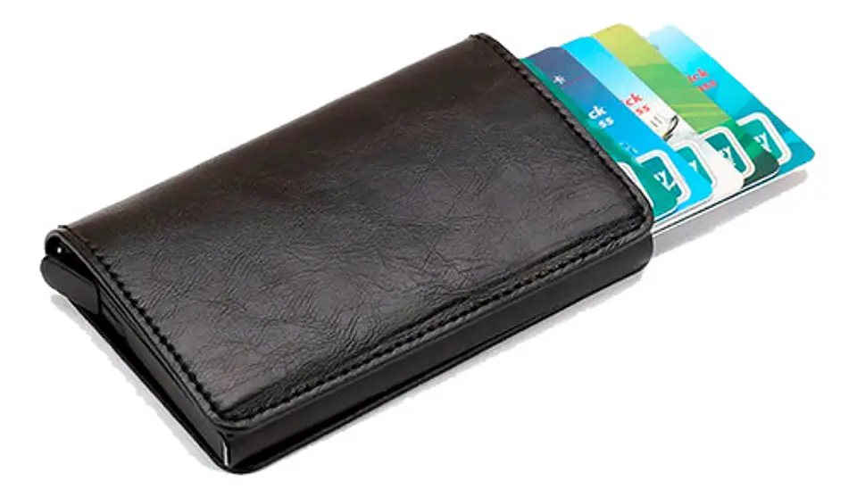 Billetera De Cuero Tarjetero Bloqueo Rfid 6