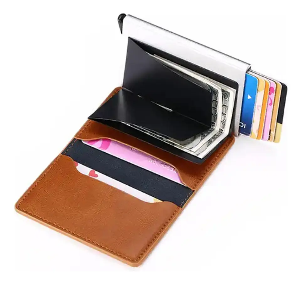 Billetera De Cuero Tarjetero Bloqueo Rfid 7