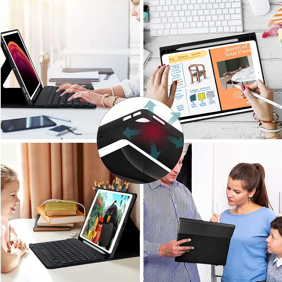Funda Con Teclado Para iPad / iPad Pro / iPad Air 7