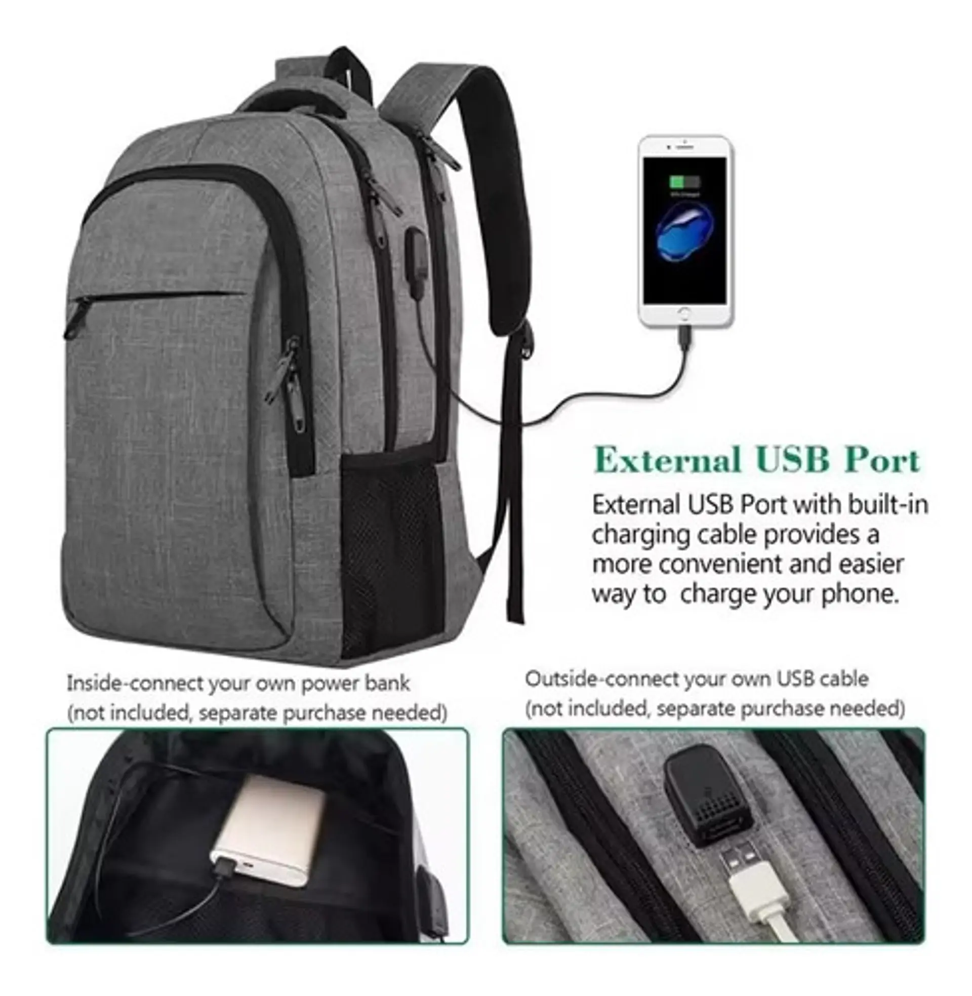 Mochila Notebook Impermeable Antirrobo Hombre Mujer 3