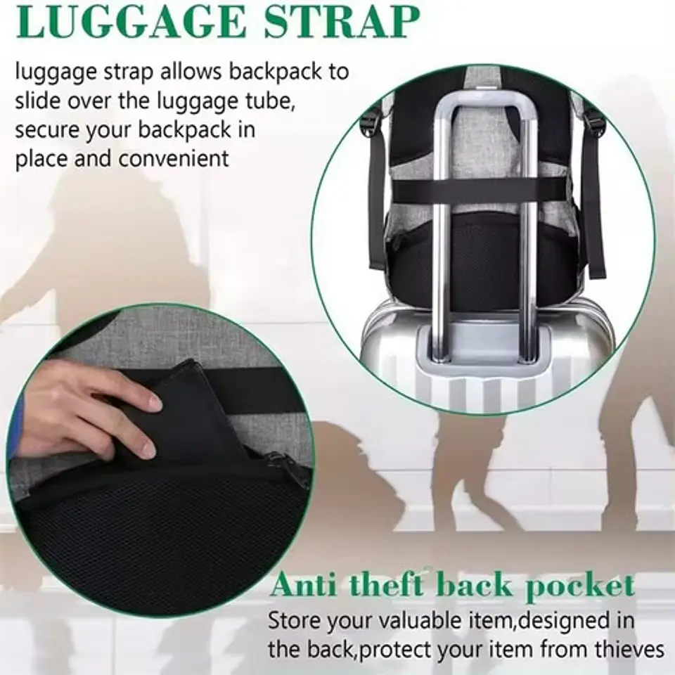 Mochila Notebook Impermeable Antirrobo Hombre Mujer 4