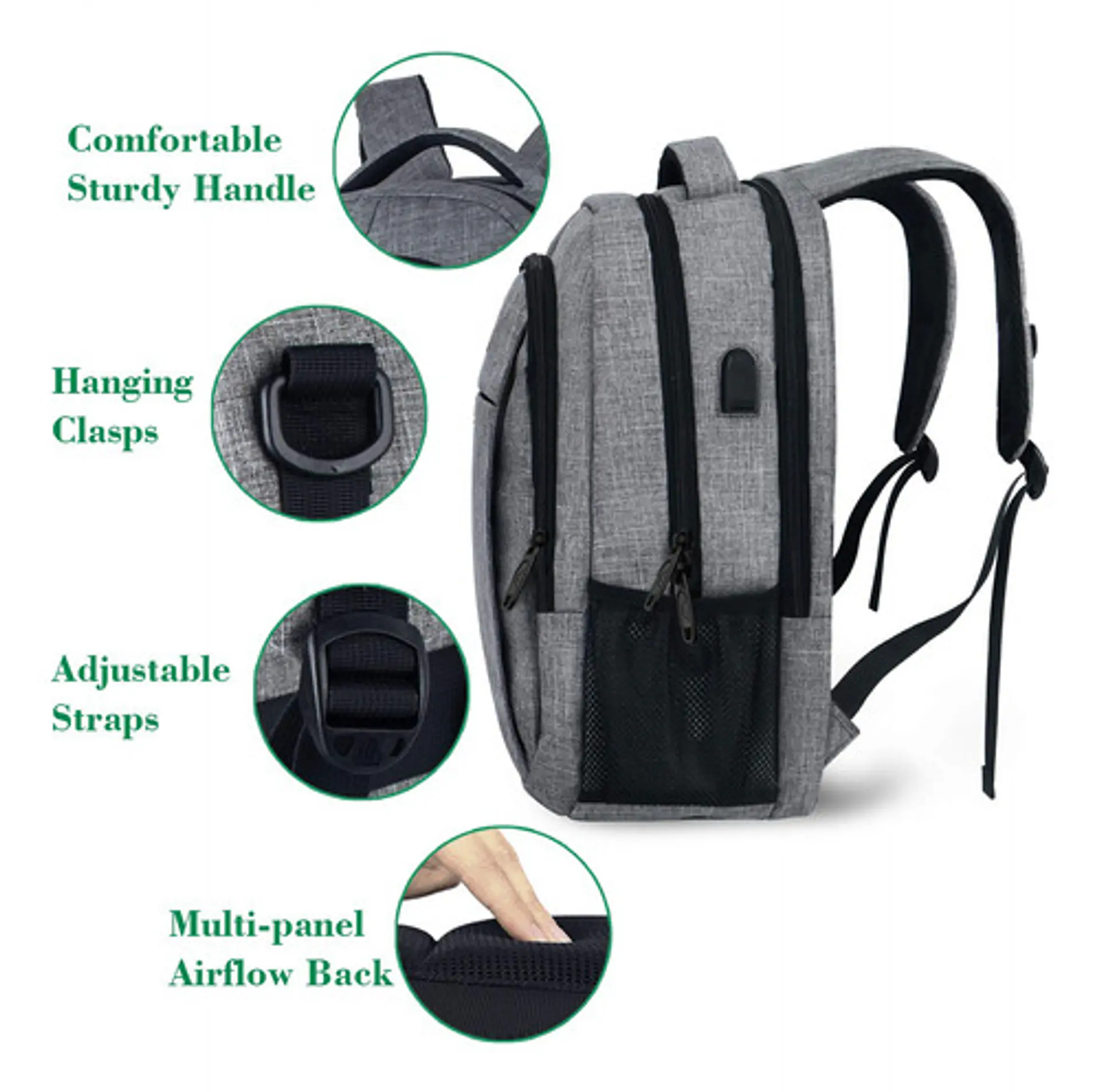 Mochila Notebook Impermeable Antirrobo Hombre Mujer 6