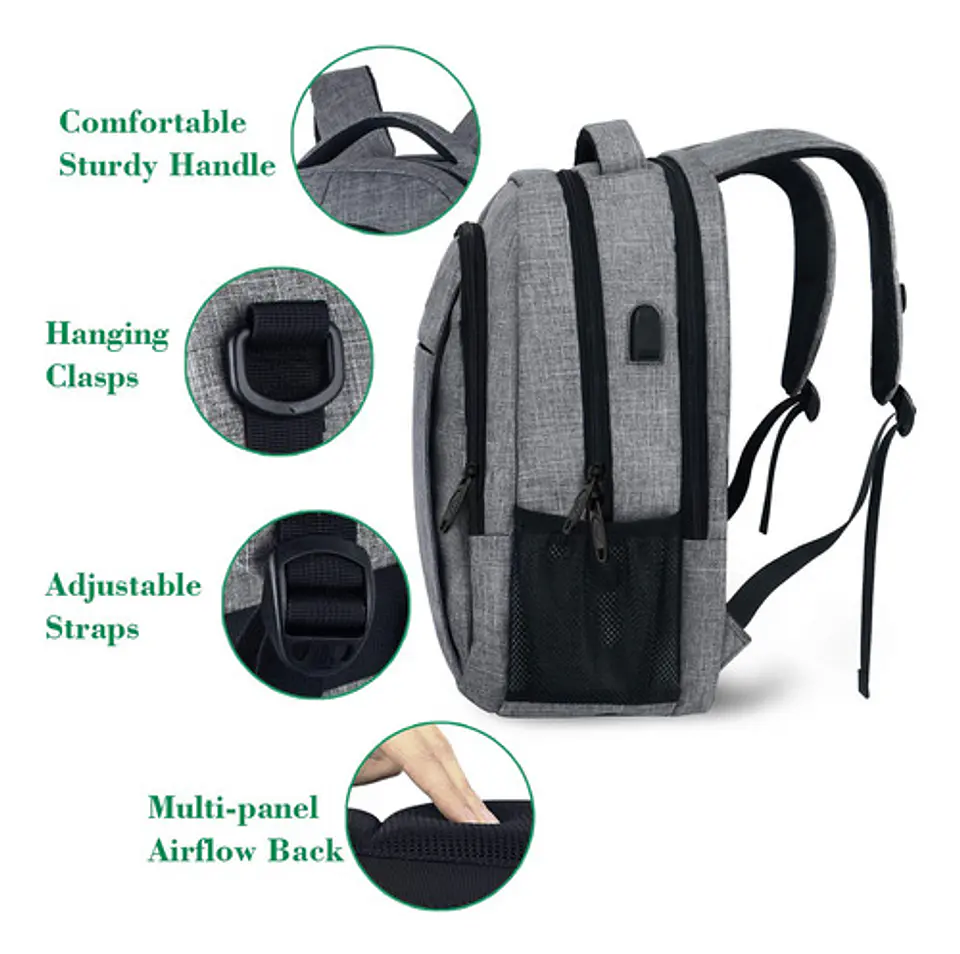 Mochila Notebook Impermeable Antirrobo Hombre Mujer 6