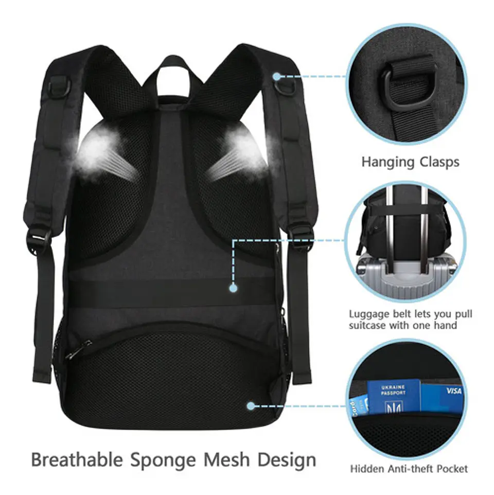 Mochila Notebook Impermeable Antirrobo Hombre Mujer 8