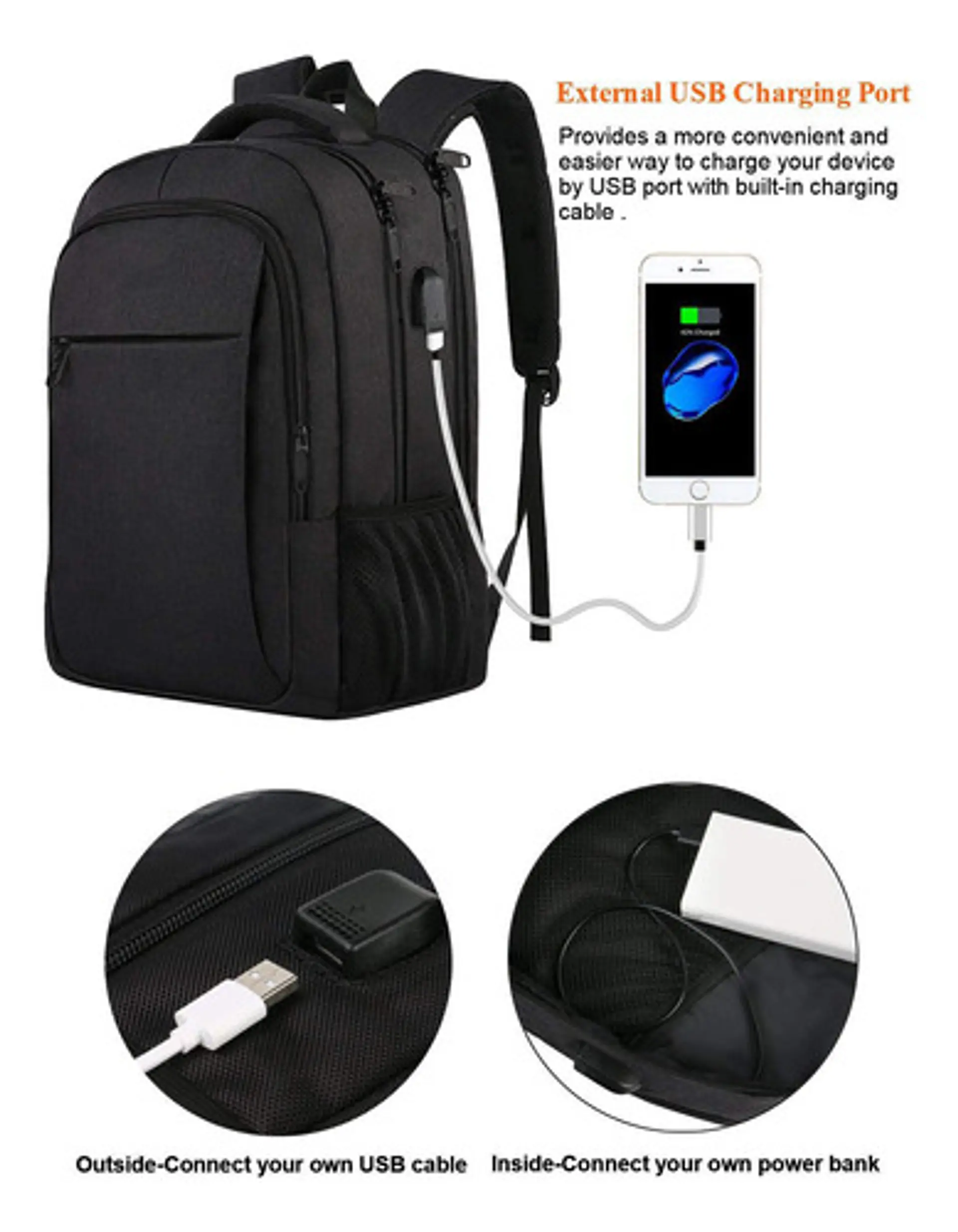 Mochila Notebook Impermeable Antirrobo Hombre Mujer 12