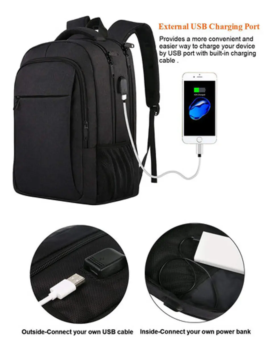 Mochila Notebook Impermeable Antirrobo Hombre Mujer 12